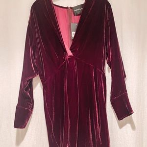 Brand New Mini Burgundy Velvet Party Dress